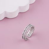 Silver Dual Band Adjustable Ring